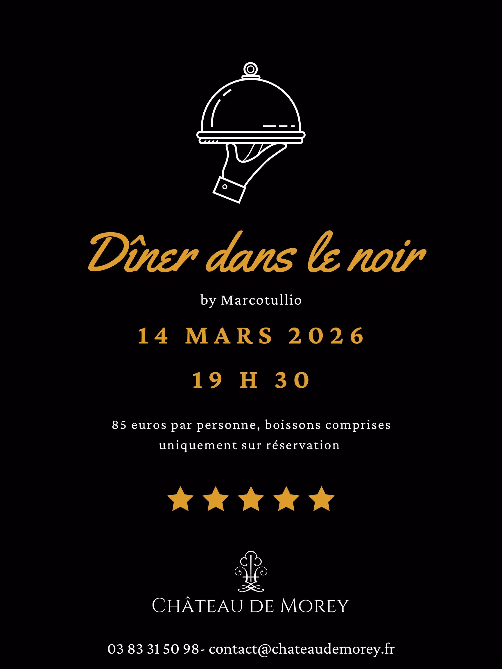 Dinner im Dunkeln im Chateau de Morey: 14. Marz 2026